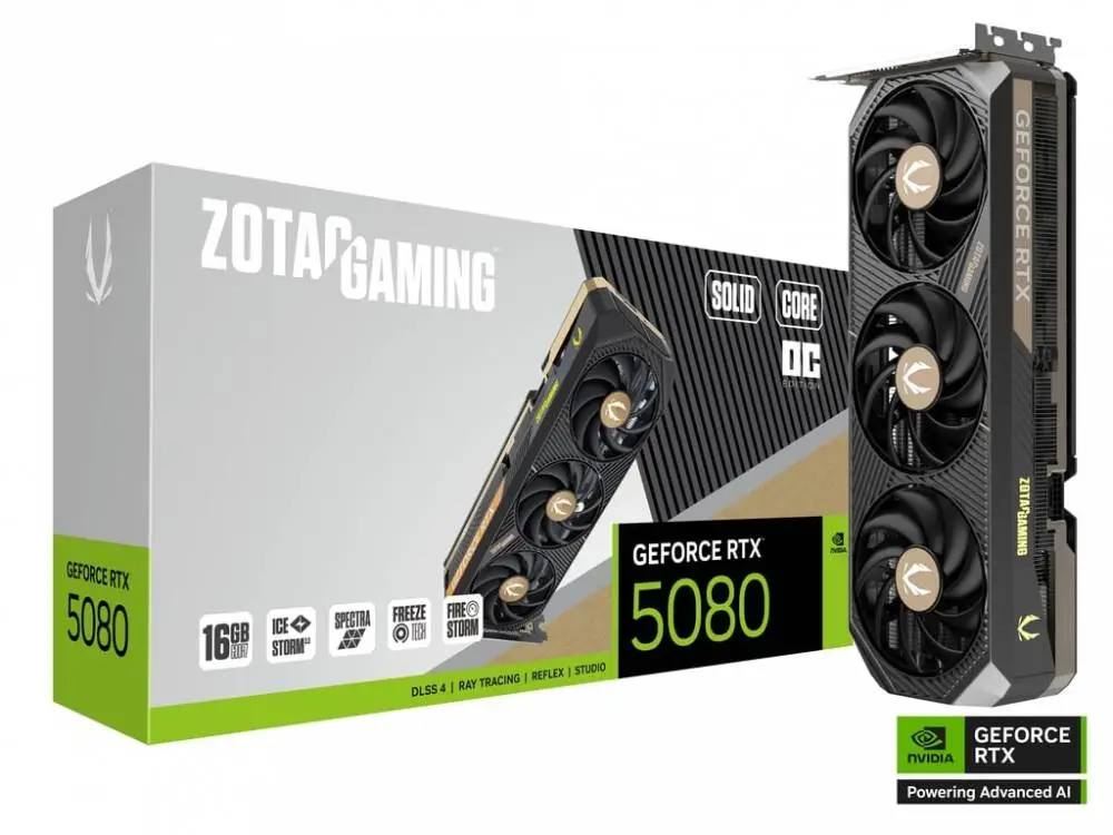 Видео карта ZOTAC GAMING GeForce RTX 5080 SOLID CORE OC 16GB - ZT-B50800J2-10P