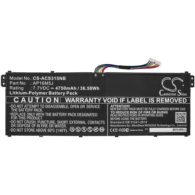 Μπαταρία  για φορητό υπολογιστή ACER AP16M5J  Aspire 3 A315-21 LIPo 7,7v 4750mA Cameron Sino
