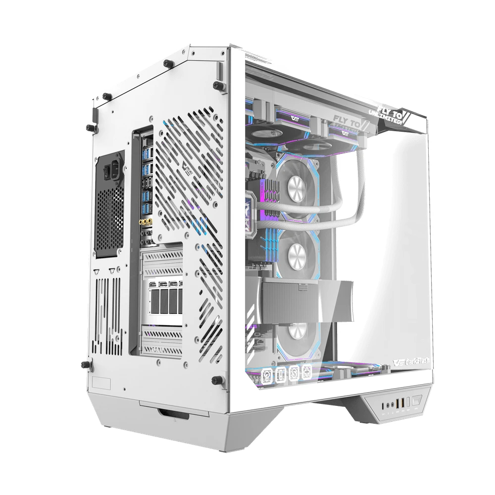 Кутия Darkflash DY470 Ice White Case ATX 4 x 120 mm Infinity Mirror Fans