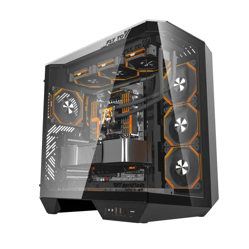 Кутия Darkflash DY470 Shadow Black Case ATX 4 x 120 mm Infinity Mirror Fans