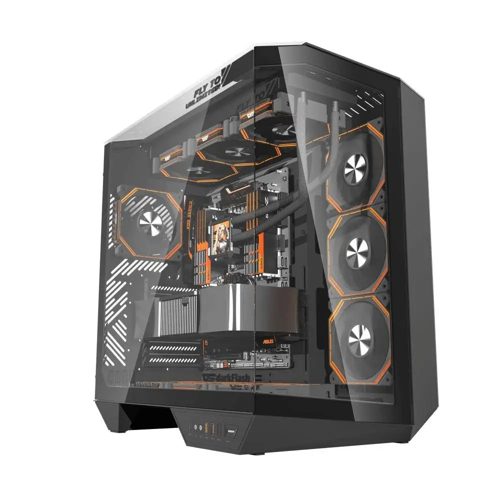 Кутия Darkflash DY470 Shadow Black Case ATX 4 x 120 mm Infinity Mirror Fans