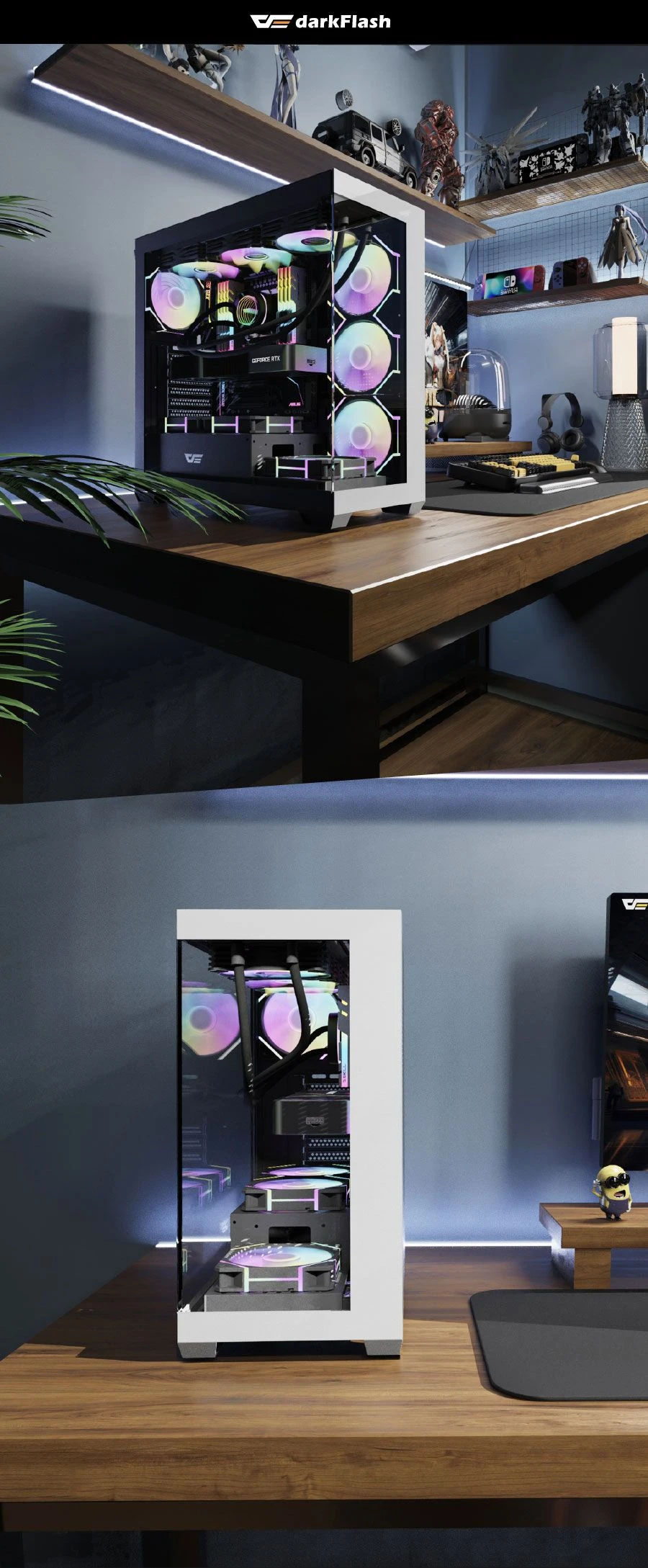 Кутия Darkflash DS900 White USB-C Case ATX