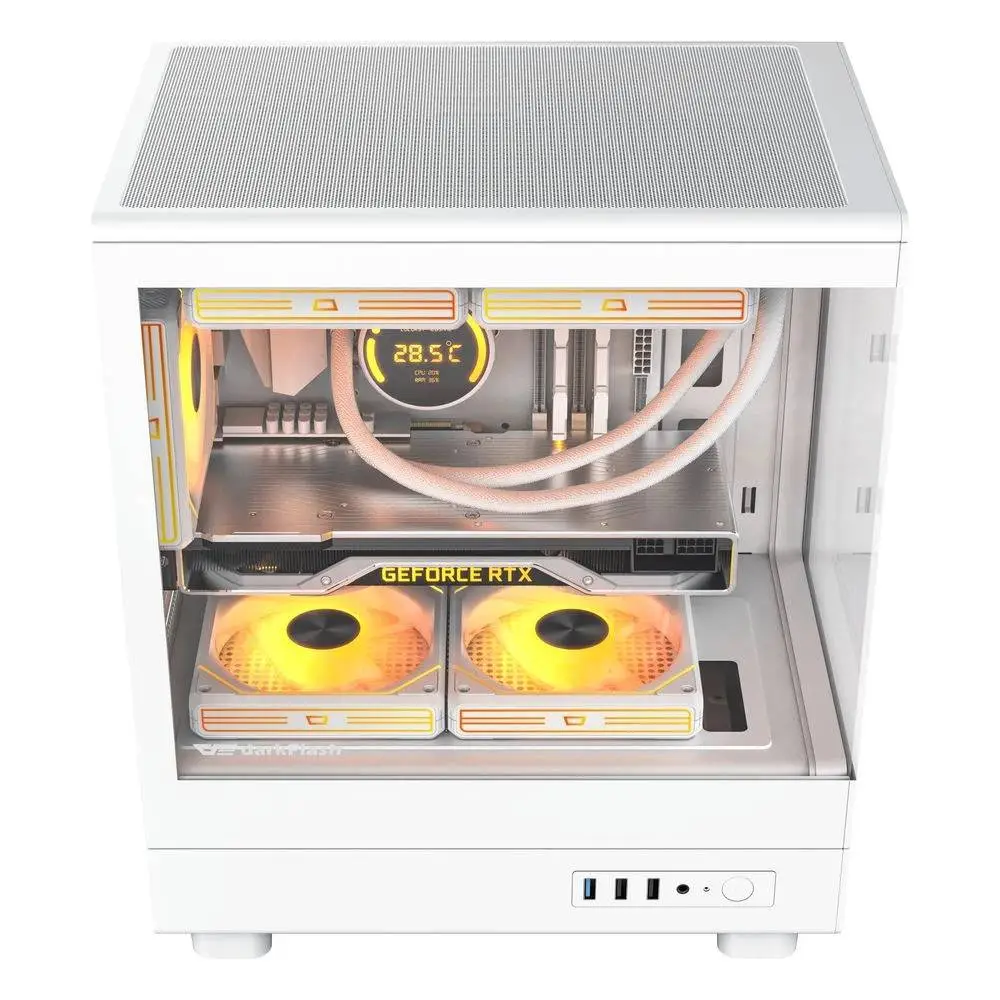 Кутия Darkflash DB330M White Case mATX Reversed fans included