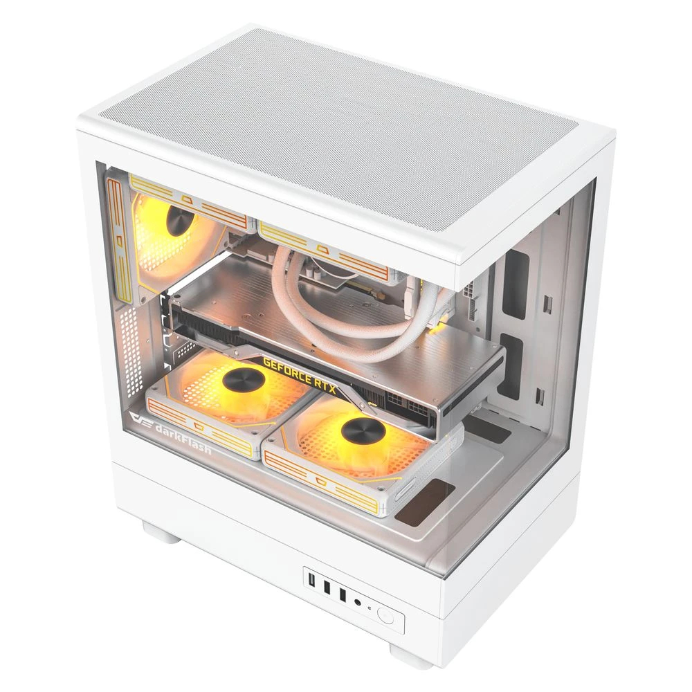 Кутия Darkflash DB330M White Case mATX Reversed fans included