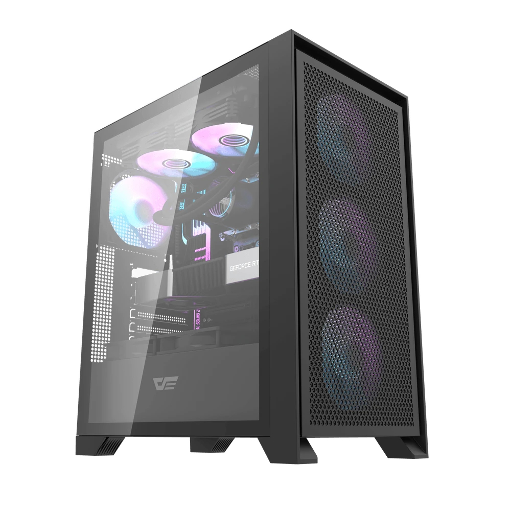Кутия Darkflash DRX70 Mesh Black Case ATX Addressable RGB 4 fans USB-C