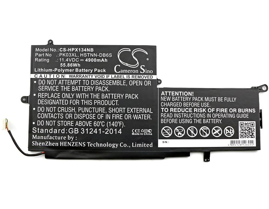 Аккумулятор для ноутбука HP HSTNN-DB6S PK03XL for Spectre Pro X360, 11,4V 4900mAh CAMERON SINO