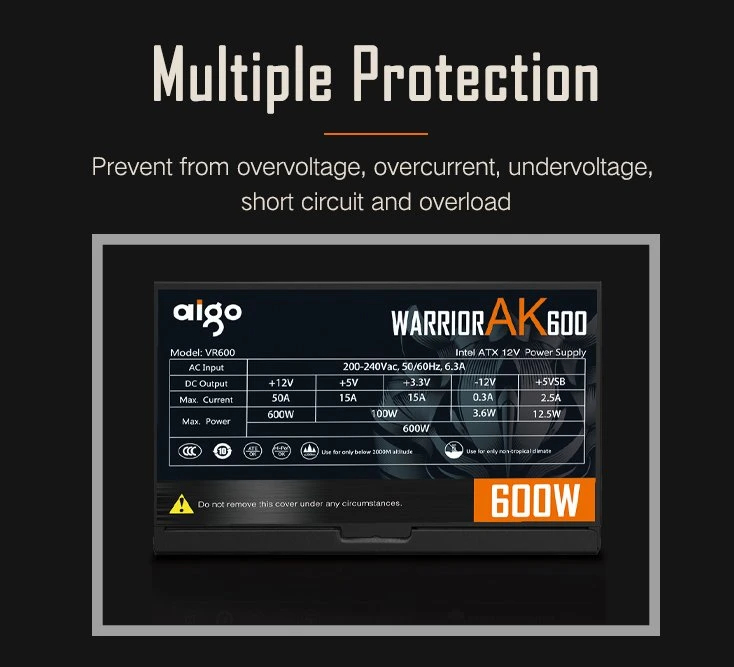 Захранване Aigo Warrior AK600 RGB PSU 600W 80 Plus