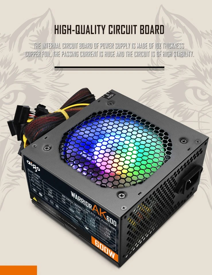 Захранване Aigo Warrior AK600 RGB PSU 600W 80 Plus