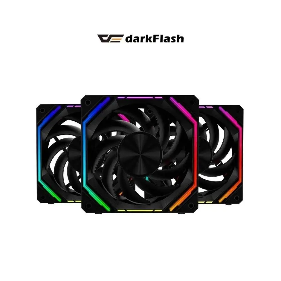 Вентилатори Darkflash INF32 Black Fan Pack 3-in-1 3x120mm, Daisy-Chain, Infinity Mirror, A-RGB