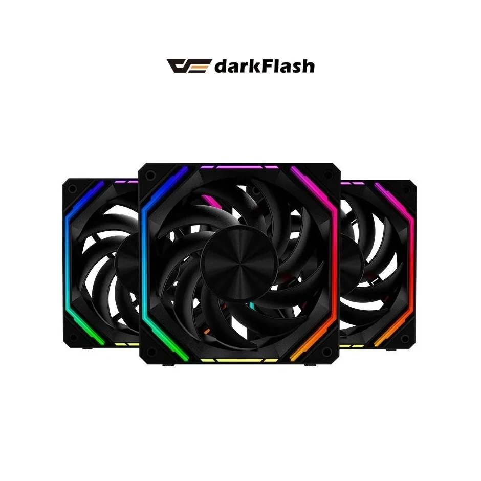 Вентилатори Darkflash INF32 Black Fan Pack 3-in-1 3x120mm, Daisy-Chain, Infinity Mirror, A-RGB