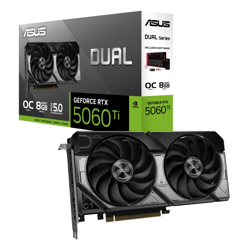 Видео карта ASUS Dual GeForce RTX 5060 Ti 8GB GDDR7 OC Edition