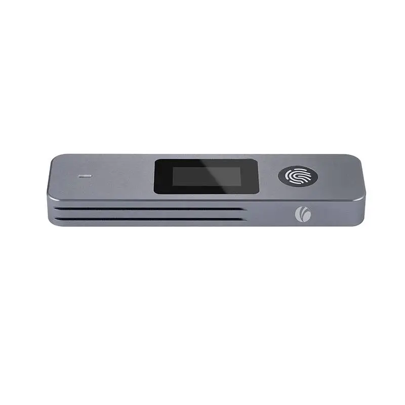 VCom външна кутия за диск Storage - Case - M.2 NVMe/SATA M/B key - USB-C/A Gen.2 10Gbps, Fingerprint Encryption - CU855SN-F