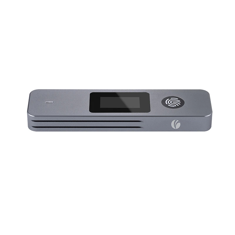 VCom външна кутия за диск Storage - Case - M.2 NVMe/SATA M/B key - USB-C/A Gen.2 10Gbps, Fingerprint Encryption - CU855SN-F