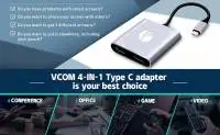 VCom докинг станция Docking Station USB-C 4-in-1 - CU450S - HDMI x 2, USB2.0, USB-C PD3.0 100W, MST