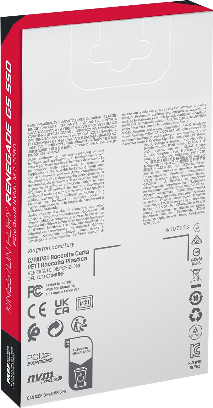 Диск SSD Kingston FURY Renegade G5 1TB M.2 2280 NVMe PCIe 5.0 - SFYR2S/1T0