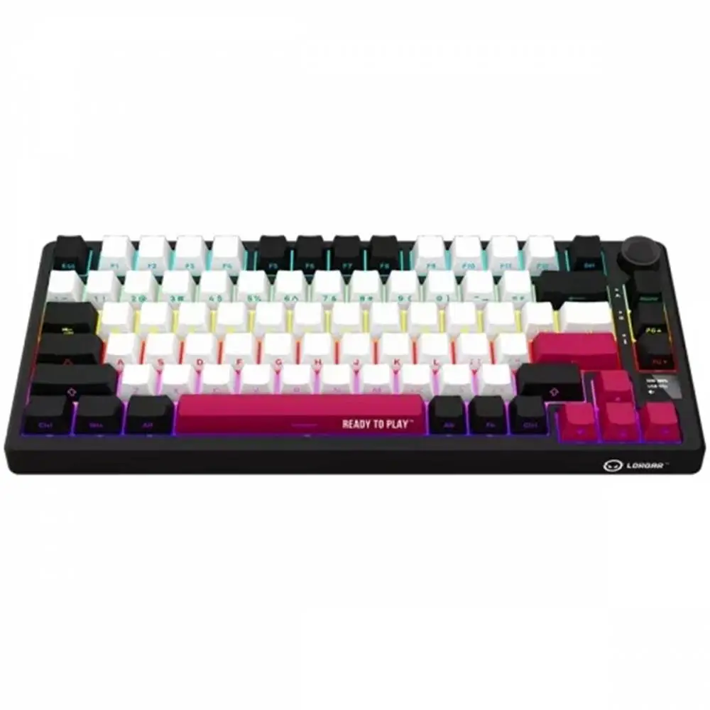 Геймърска клавиатура LORGAR KBP7075W, Wireless 75% Mechanical Gaming Keyboard Pro, Black/red, EN layout