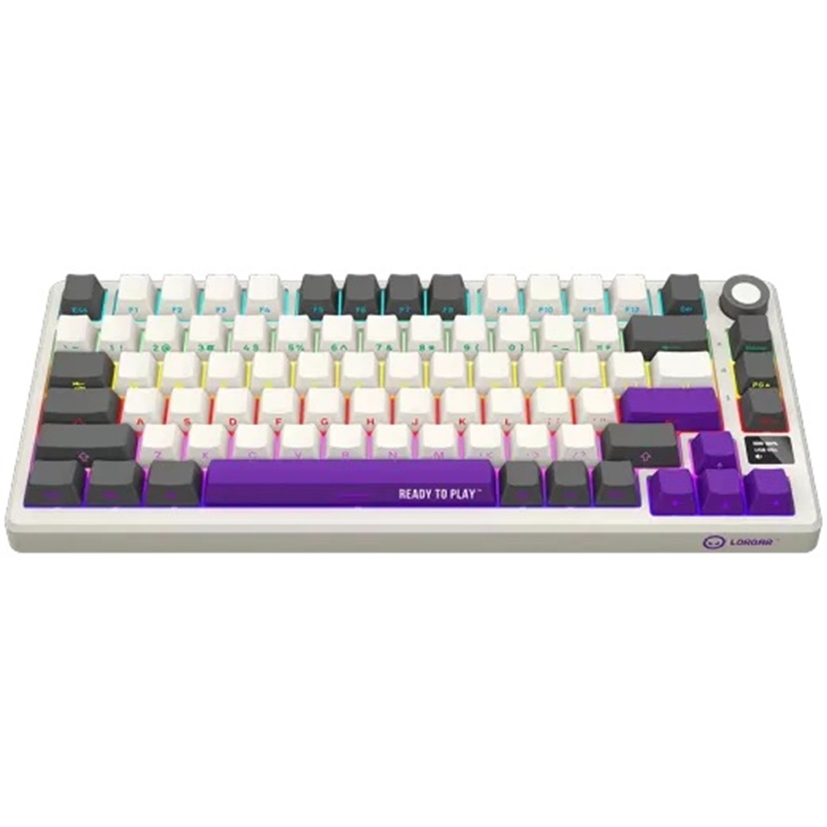 Геймърска клавиатура LORGAR KBP7075W, Wireless 75% Mechanical Gaming Keyboard Pro, Beige, EN layout