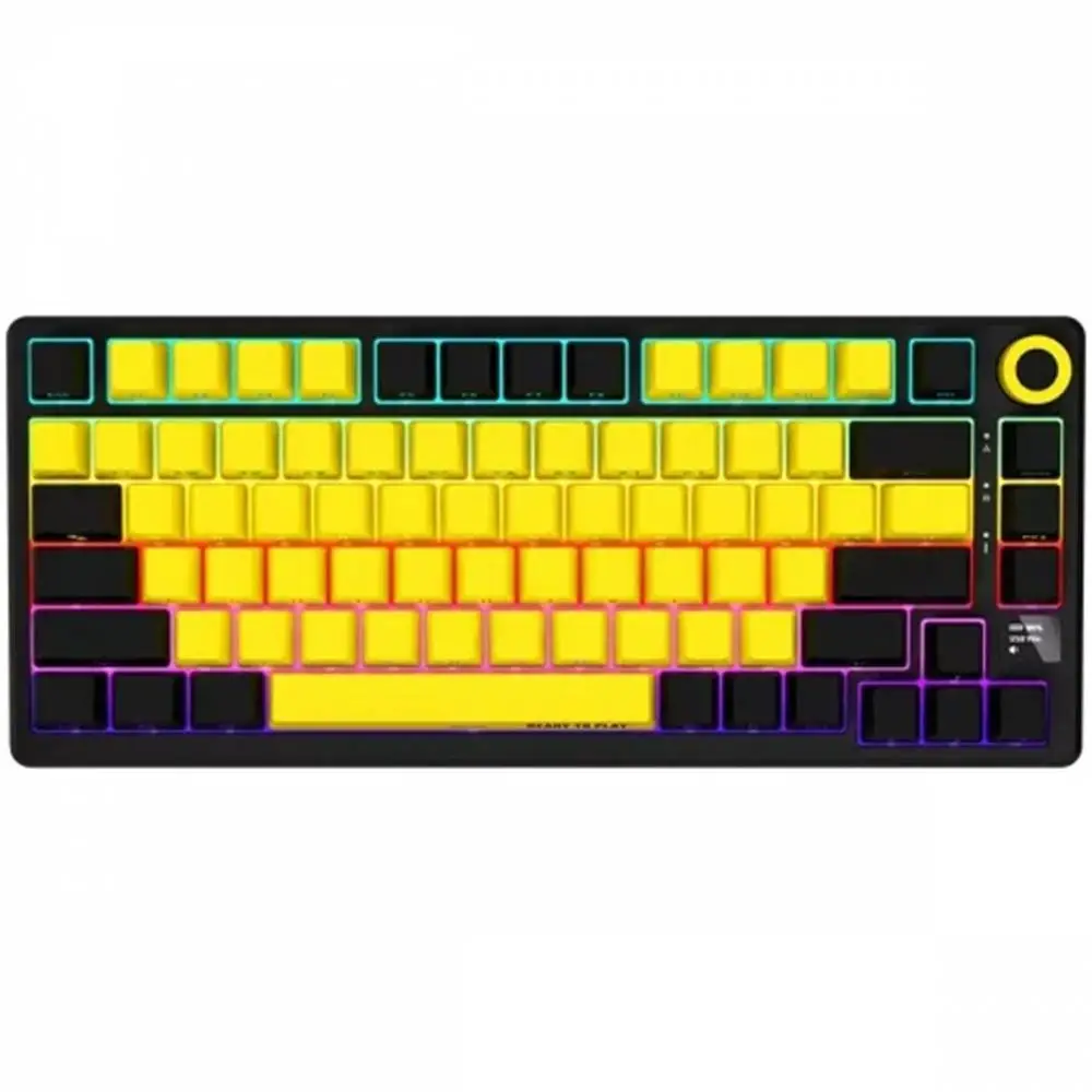 Геймърска клавиатура LORGAR KBP7075W, Wireless 75% Mechanical Gaming Keyboard Pro, Black/yellow, EN layout