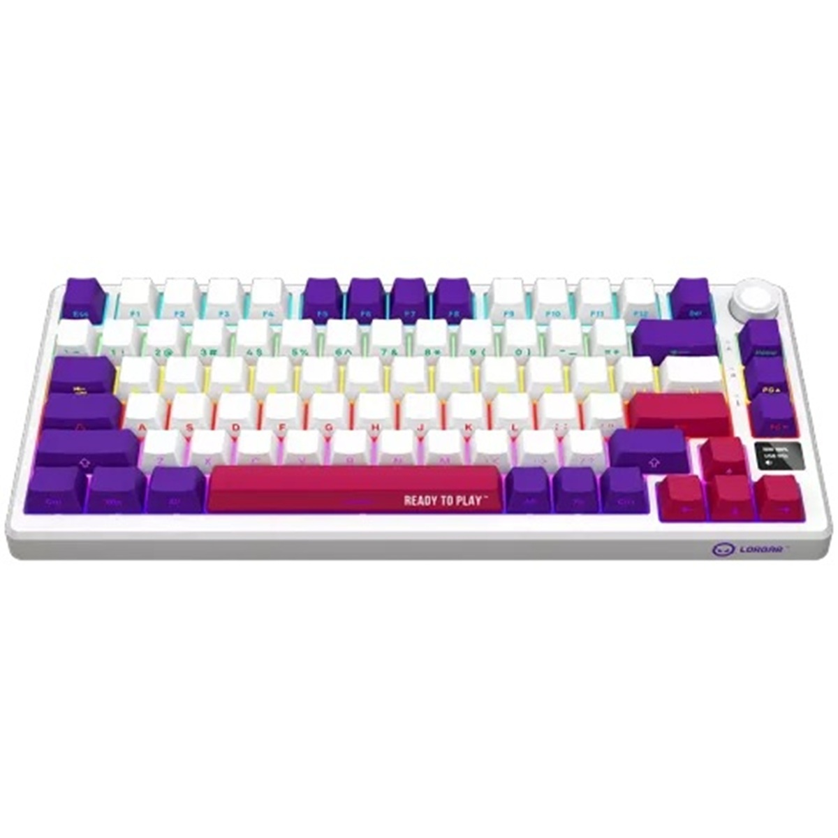 Gaming Tastatur LORGAR KBP7075W, Wireless 75% Mechanical Gaming Keyboard Pro, Weiß, EN Layout