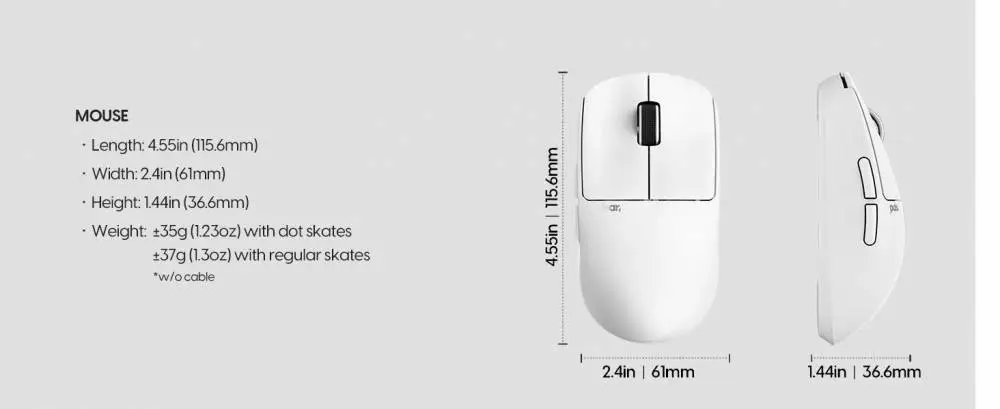 Геймърска мишка Pulsar  Wireless Gaming Mouse X2 CrazyLight Uyuni White 8K