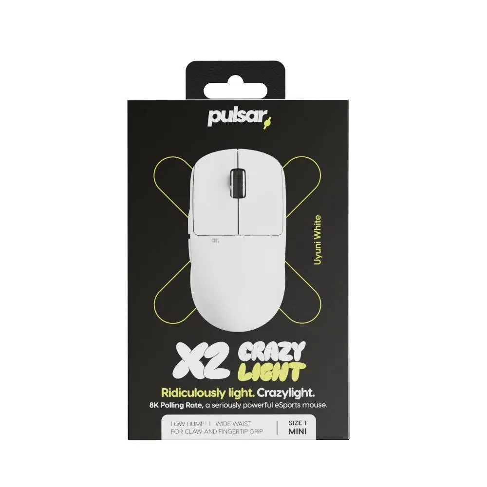 Геймърска мишка Pulsar  Wireless Gaming Mouse X2 CrazyLight Uyuni White 8K