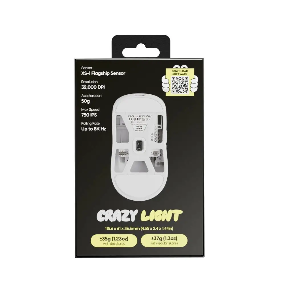 Геймърска мишка Pulsar  Wireless Gaming Mouse X2 CrazyLight Uyuni White 8K