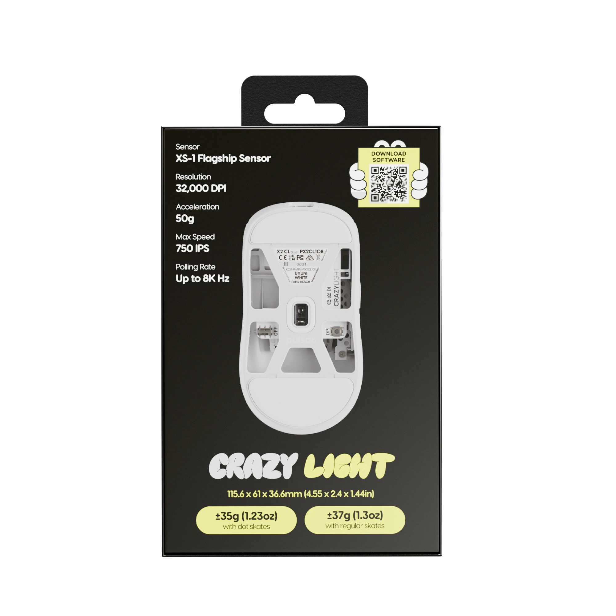 Геймърска мишка Pulsar  Wireless Gaming Mouse X2 CrazyLight Uyuni White 8K