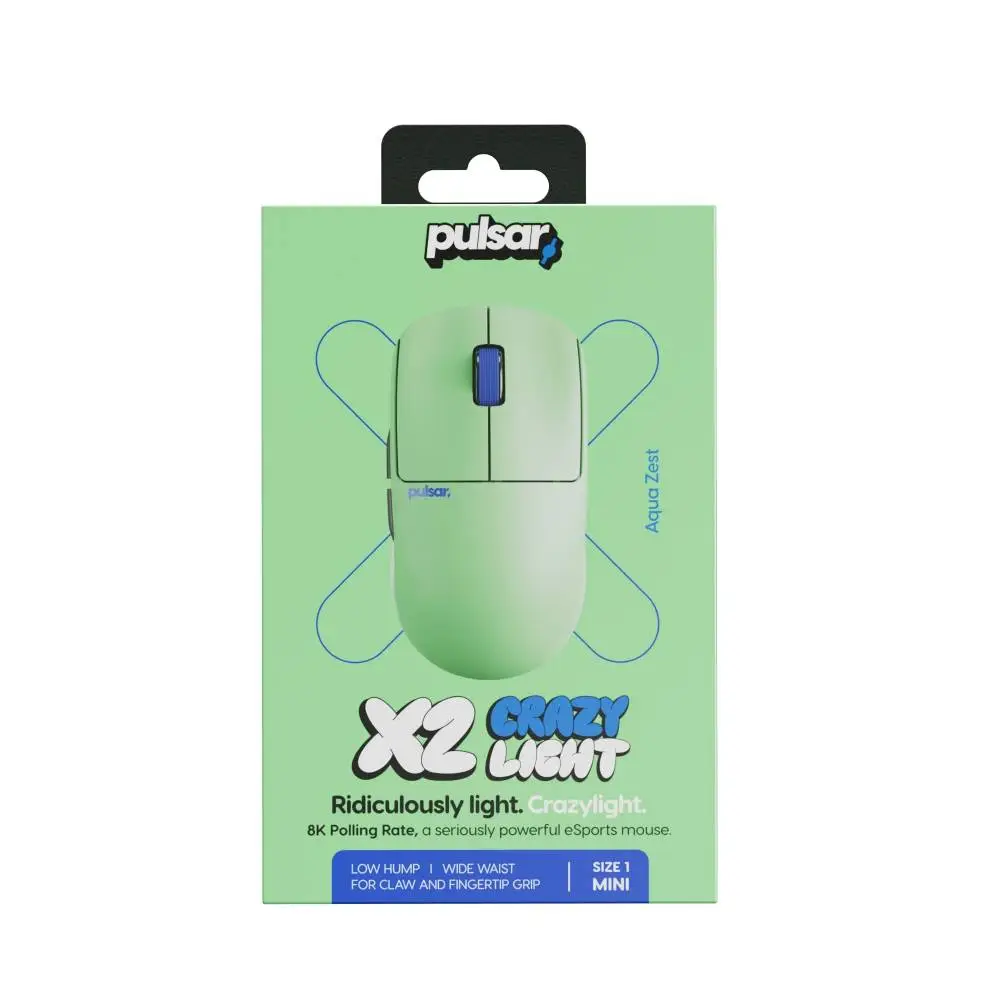 Геймърска мишка Pulsar Wireless Gaming Mouse X2 CrazyLight Aqua Zest 8K