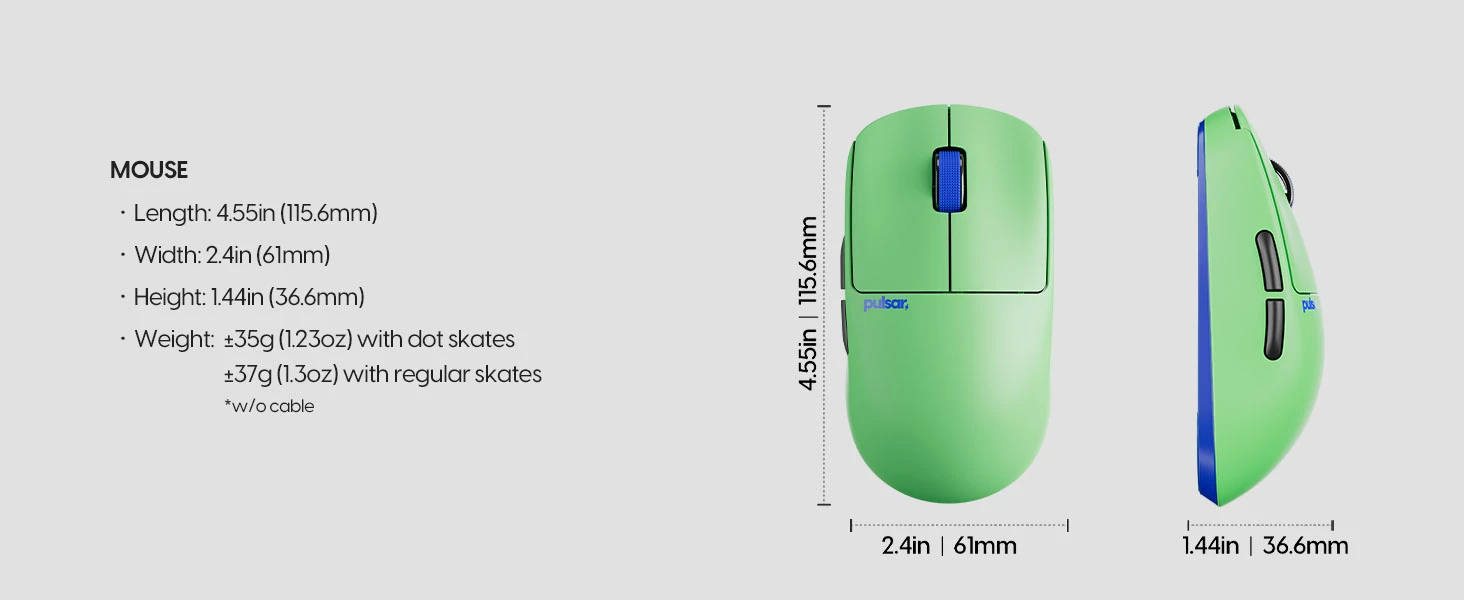 Геймърска мишка Pulsar Wireless Gaming Mouse X2 CrazyLight Aqua Zest 8K