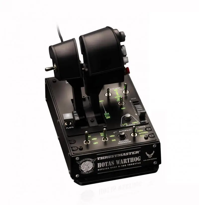 Жичен джойстик,  авиосимулатор Thrustmaster HOTAS Warthog Dual Throttles  за PC, Черен