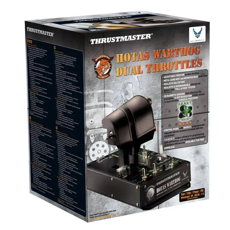 Жичен джойстик,  авиосимулатор Thrustmaster HOTAS Warthog Dual Throttles  за PC, Черен
