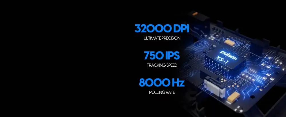 Геймърска мишка Pulsar X2A v3 eS Size1 Black 8K, OLED Display, Tournament Edition