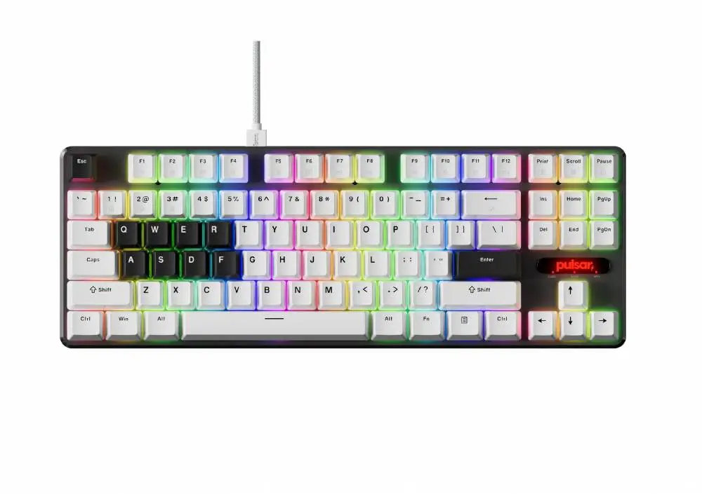 Геймърска механична клавиатура Pulsar PCMK 2 HE TKL ANSI White - 8K, Gateron Magnetic Switches [Linear]