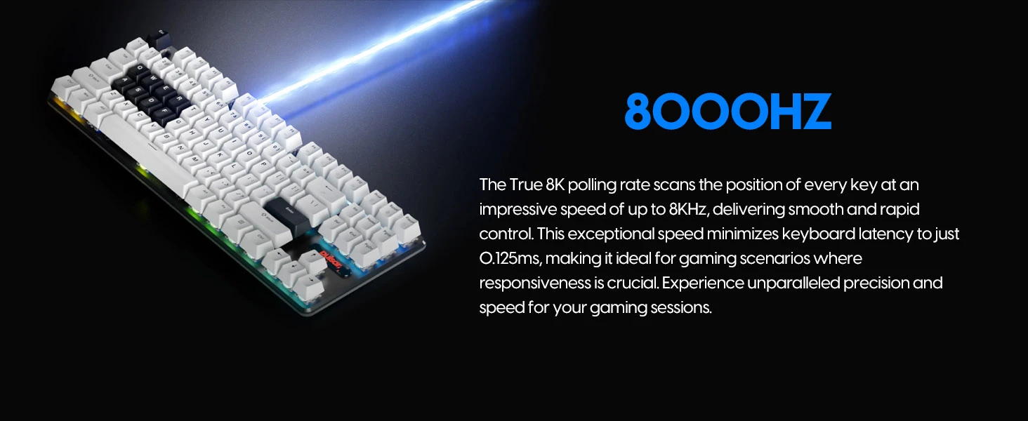 Геймърска механична клавиатура Pulsar PCMK 2 HE TKL ANSI White - 8K, Gateron Magnetic Switches [Linear]