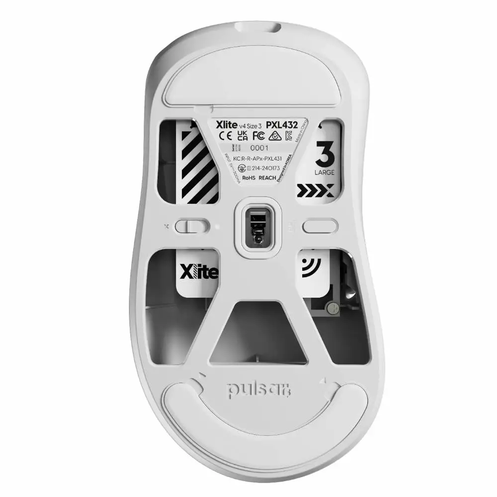 Геймръска мишка Pulsar Xlite v4 Size3 White - 1K (8K compatible)
