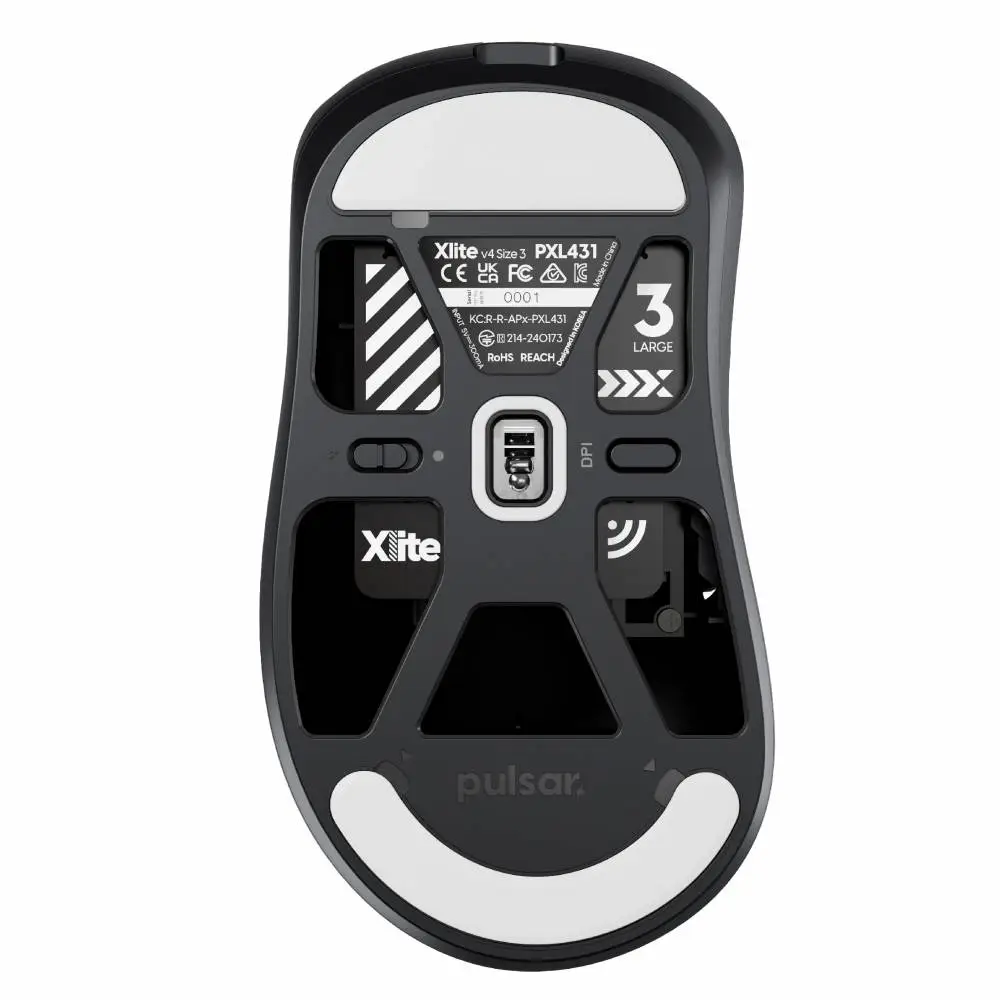 Геймърска мишка Pulsar Xlite v4 Size3 Black - 1K (8K compatible)