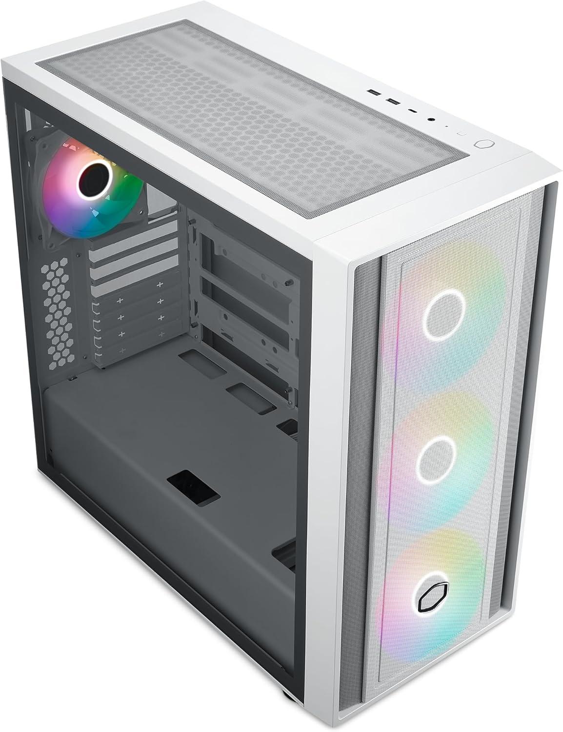Кутия CoolerMaster MasterBox 600 White ARGB