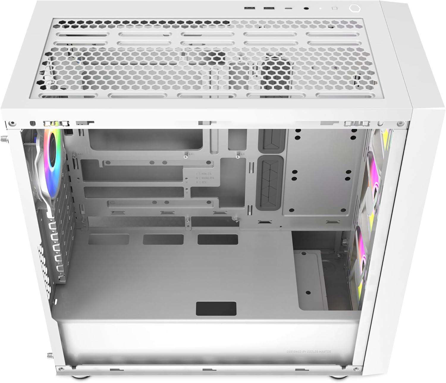 Кутия CoolerMaster MasterBox 600 White ARGB