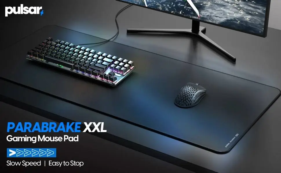 Геймърски пад професионален Pulsar Gaming Mousepad ParaBrake V2 Mouse Pad XXL Black - 900 x 400 mm