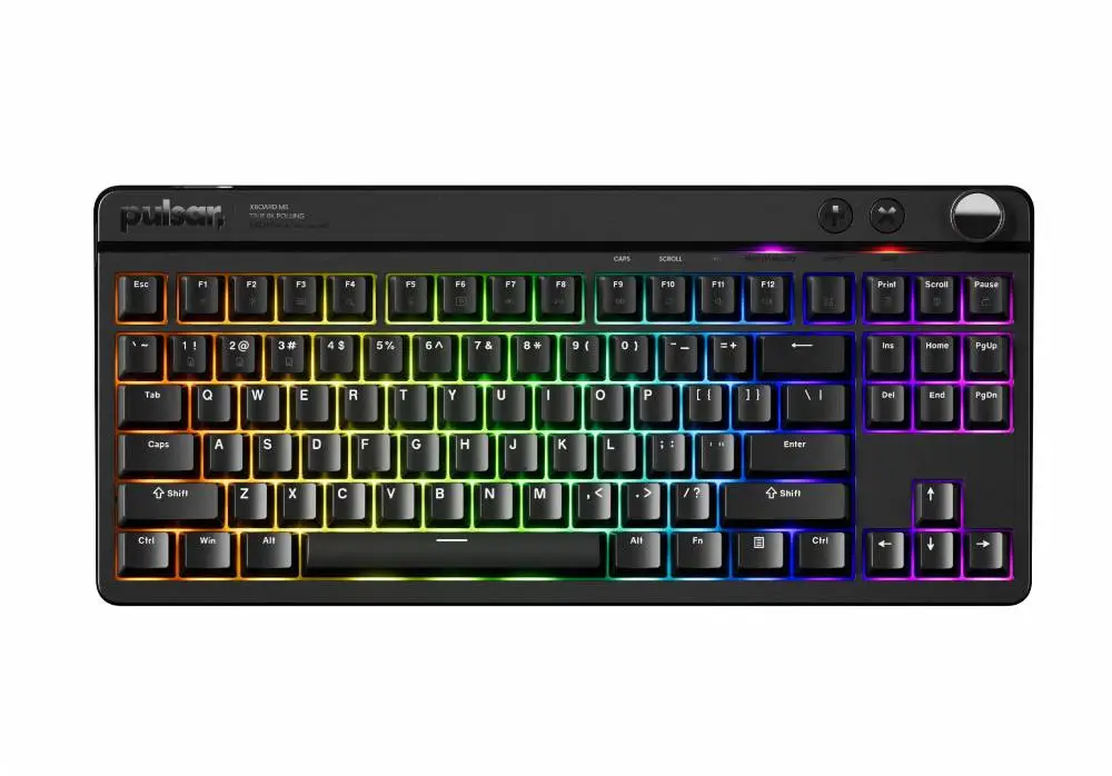 Геймърска механична клавиатура Pulsar Xboard MS TKL ANSI Black - 8K, Cherry MX2A [Linear], RGB