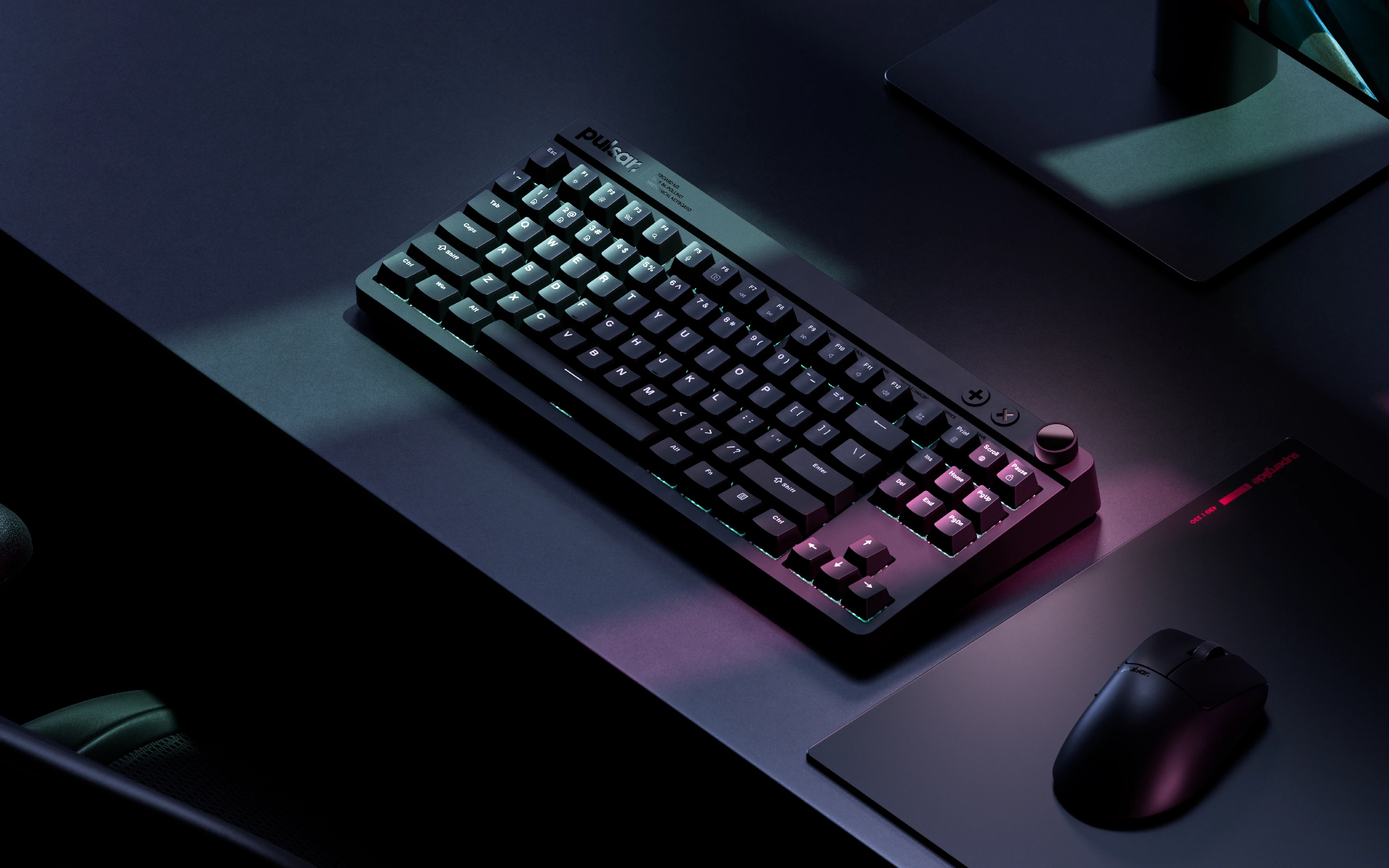 Геймърска механична клавиатура Pulsar Xboard MS TKL ANSI Black - 8K, Cherry MX2A [Linear], RGB
