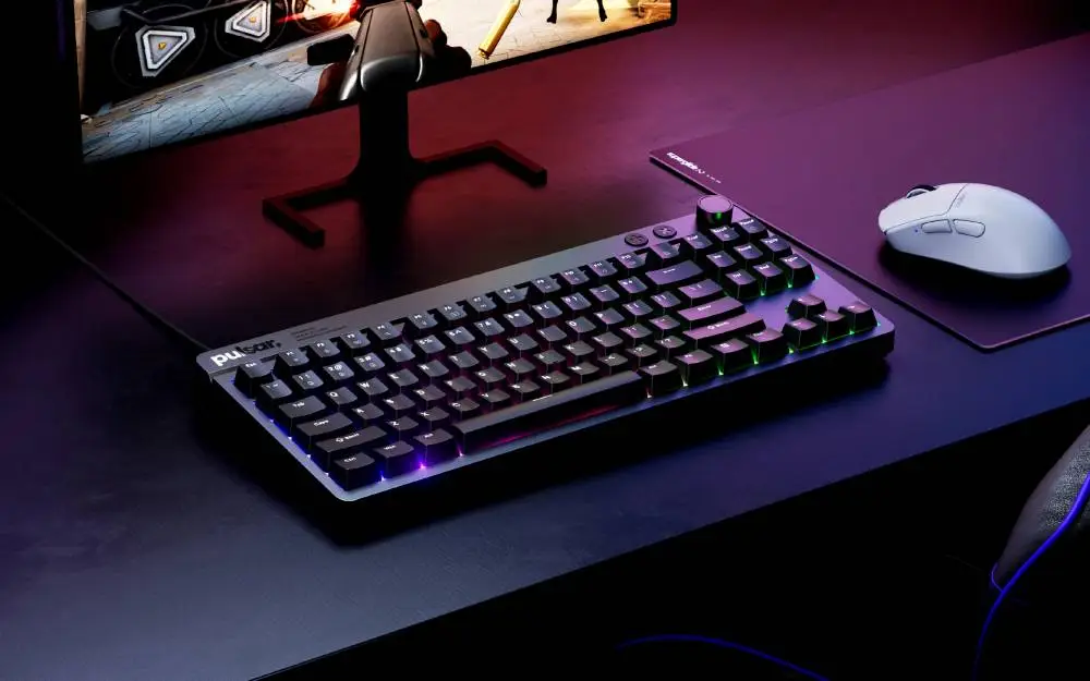 Геймърска механична клавиатура Pulsar Xboard MS TKL ANSI Black - 8K, Cherry MX2A [Linear], RGB