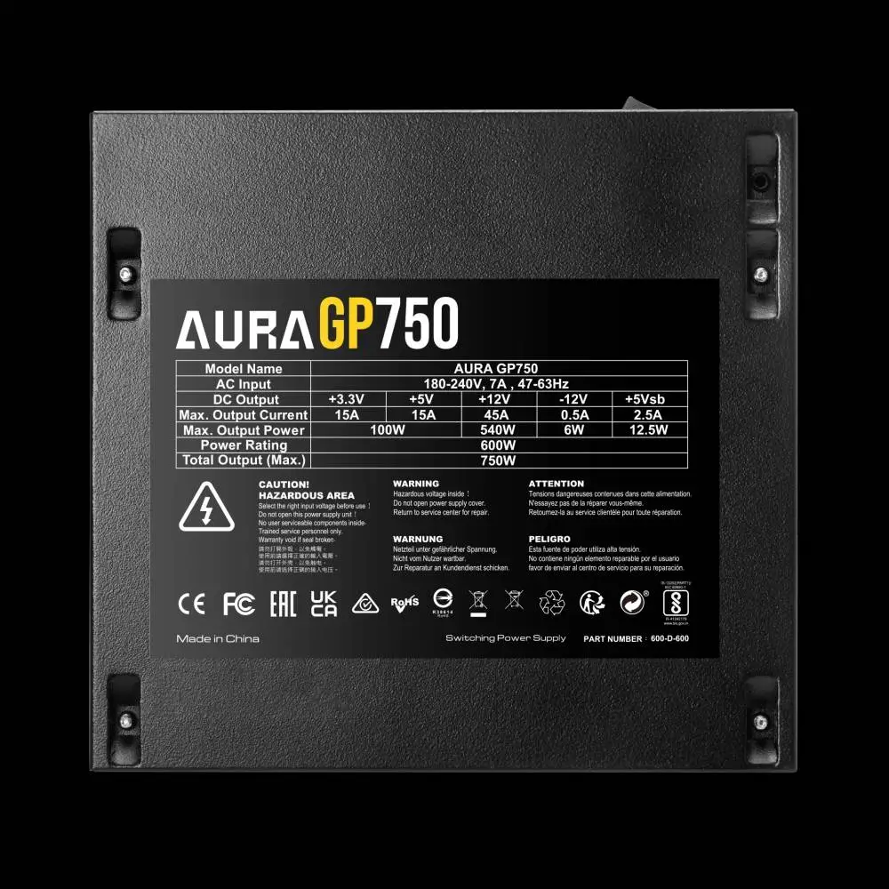 Захранване Gamdias AURA GP750 PSU 750W