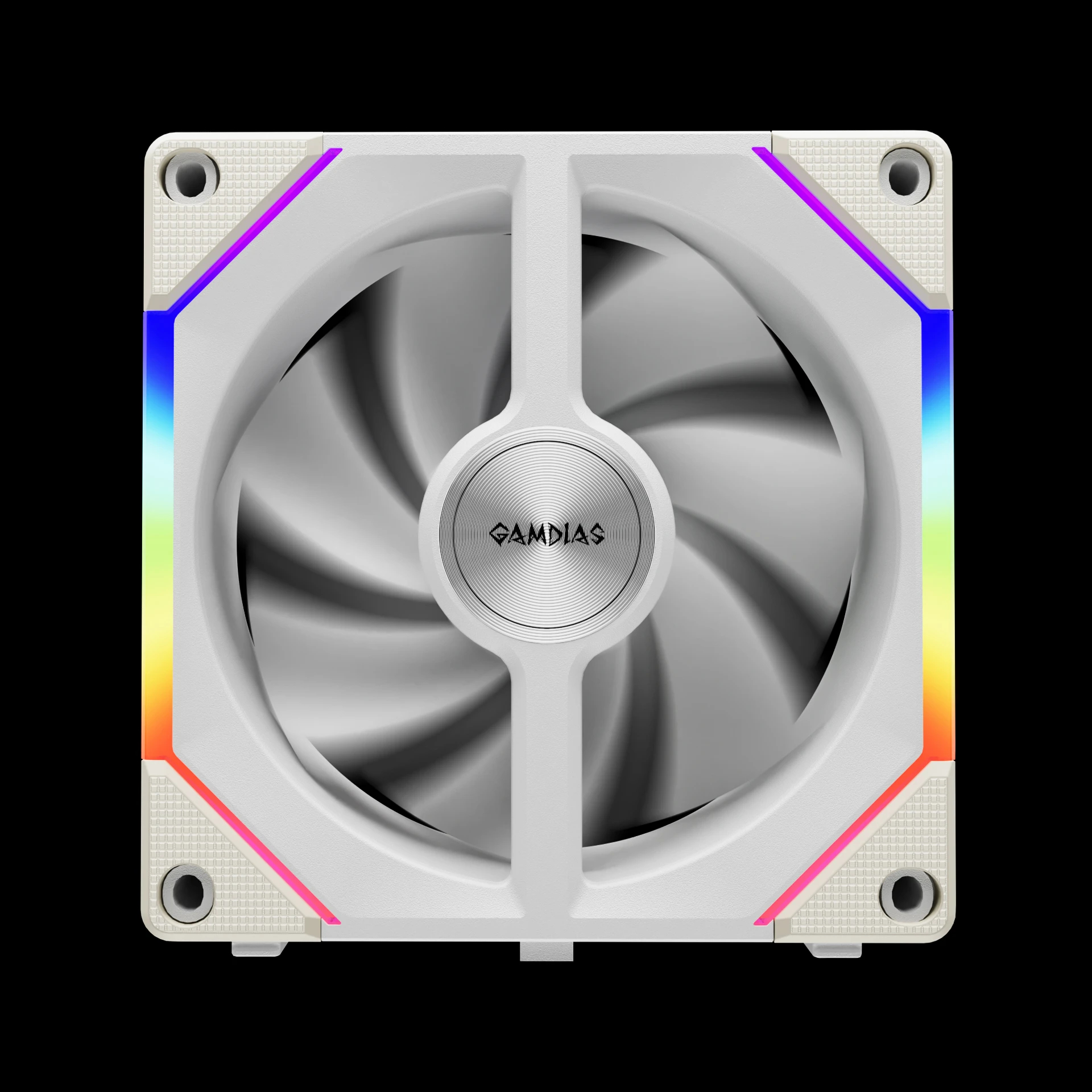 Вентиляторы Gamdias AEOLUS P2-1203 White Fan Pack 3x120mm, Swappable Fan Blades (Reverse Fan Blades Included), Daisy-Chain, Infinity Mirror АRGB