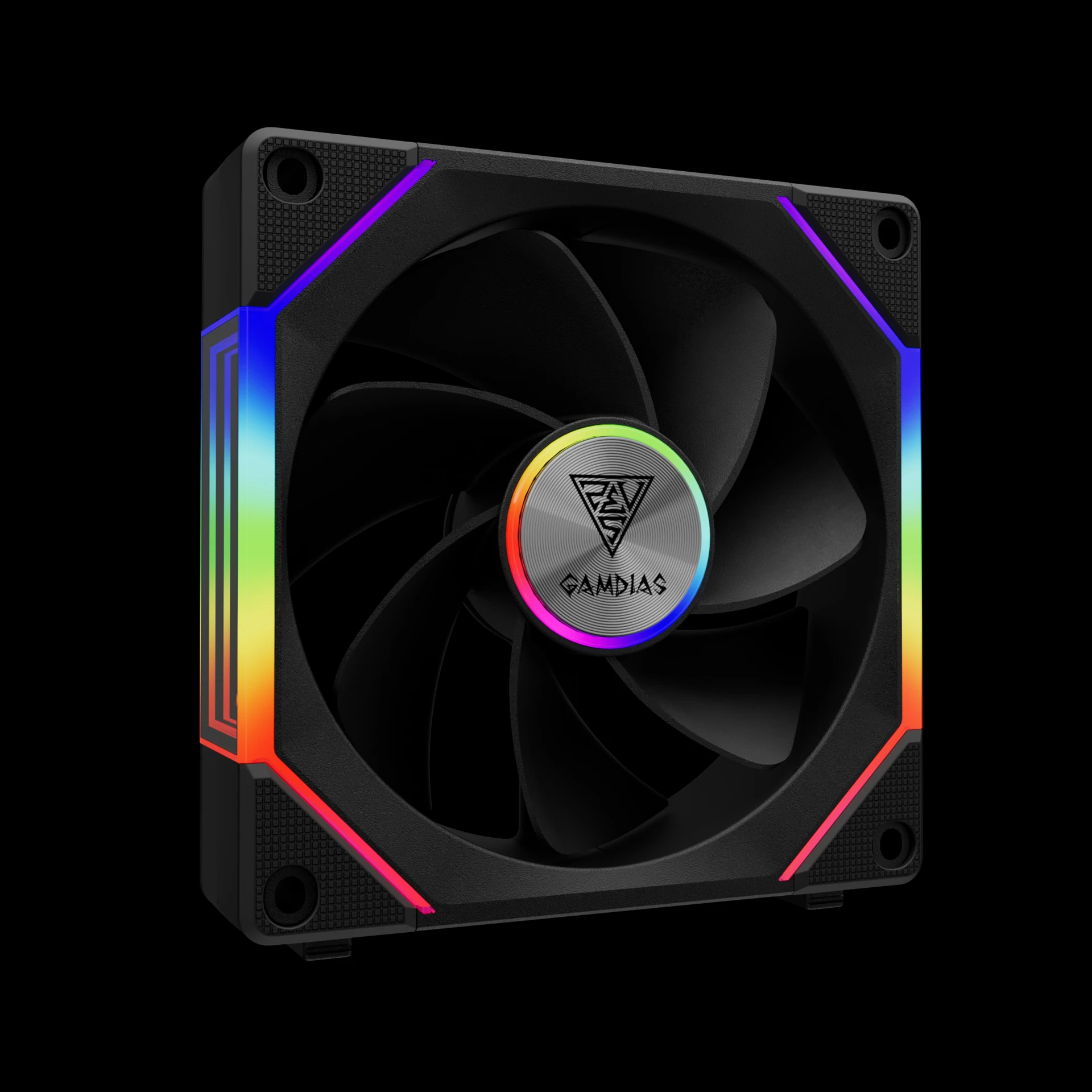 Вентилатори Gamdias AEOLUS P2-1203 Fan Pack 3x120mm, Swappable Fan Blades (Reverse Fan Blades Included), Daisy-Chain, Infinity Mirror, A-RGB