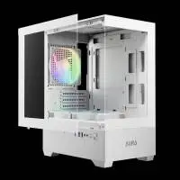 Кутия Gamdias AURA GC9M White Case mATX 3 x 120 mm A-RGB, Tempered Glass