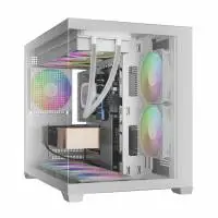 Кутия Gamdias AURA GC10M White Case mATX 3 x 120 mm A-RGB, Tempered Glass