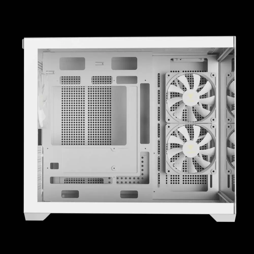 Кутия Gamdias AURA GC10M White Case mATX 3 x 120 mm A-RGB, Tempered Glass
