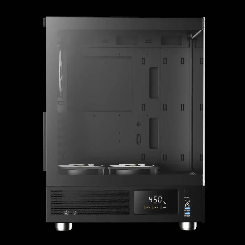 Кутия Gamdias ATLAS E1 Case ATX 3 x 120 mm A-RGB, Digital Display, Tempered Glass
