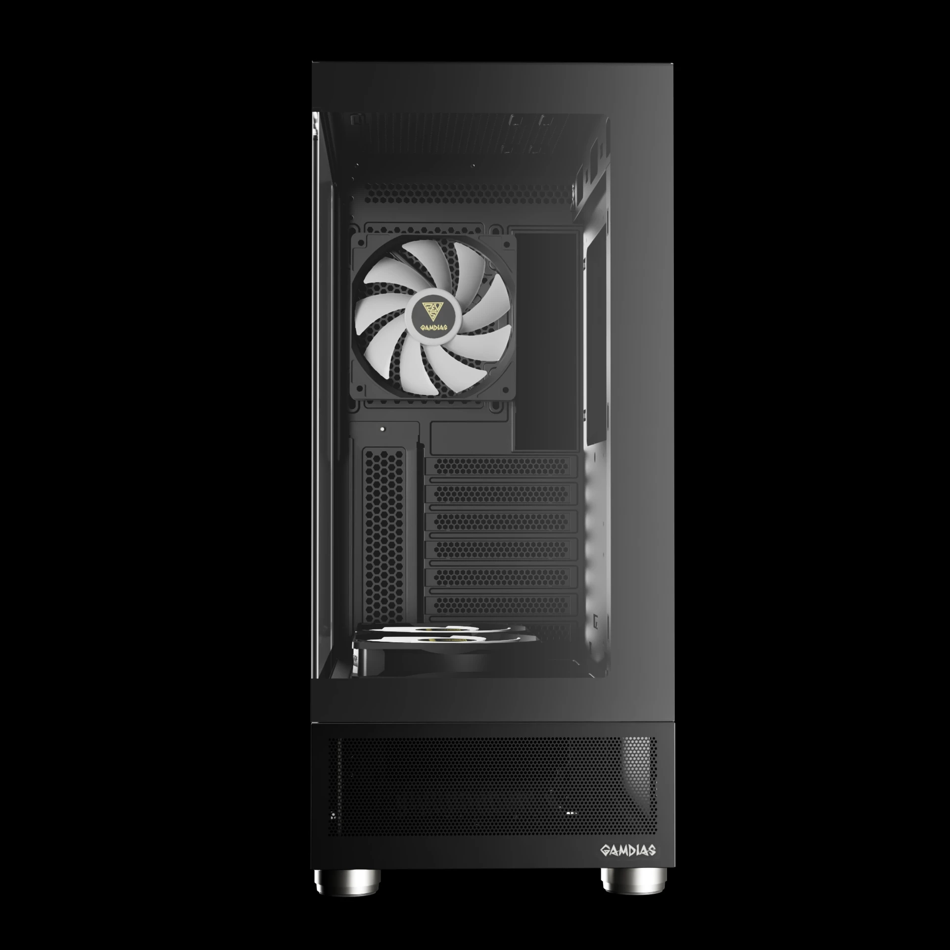 Кутия Gamdias ATLAS E1 Case ATX 3 x 120 mm A-RGB, Digital Display, Tempered Glass
